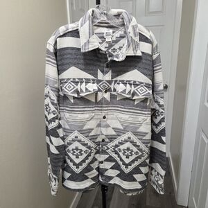 Urban Outfitters BDG 100% Cotton Gray and White Patterned Jacket